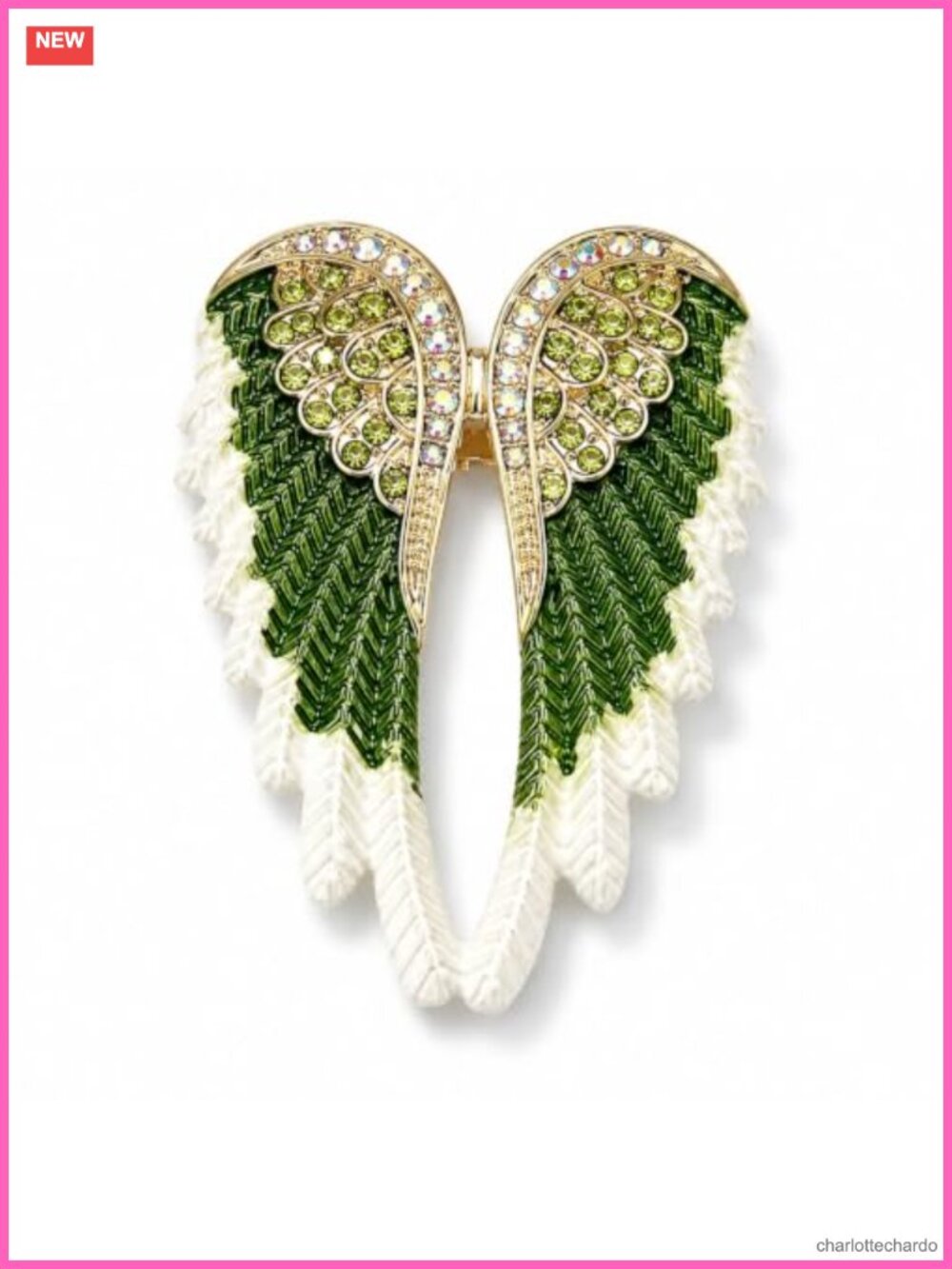 Rhinestone Angel Wings Brooch Pin Zinc Fashion Accessory